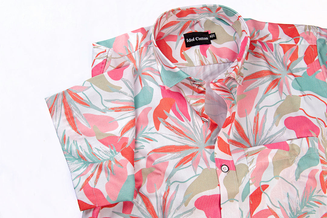 Pure Cotton Digital Print Multi Color Mix Pink