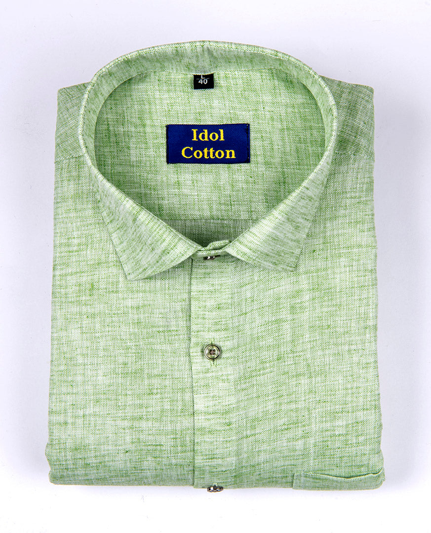 Pure Linen cotton pista green colour