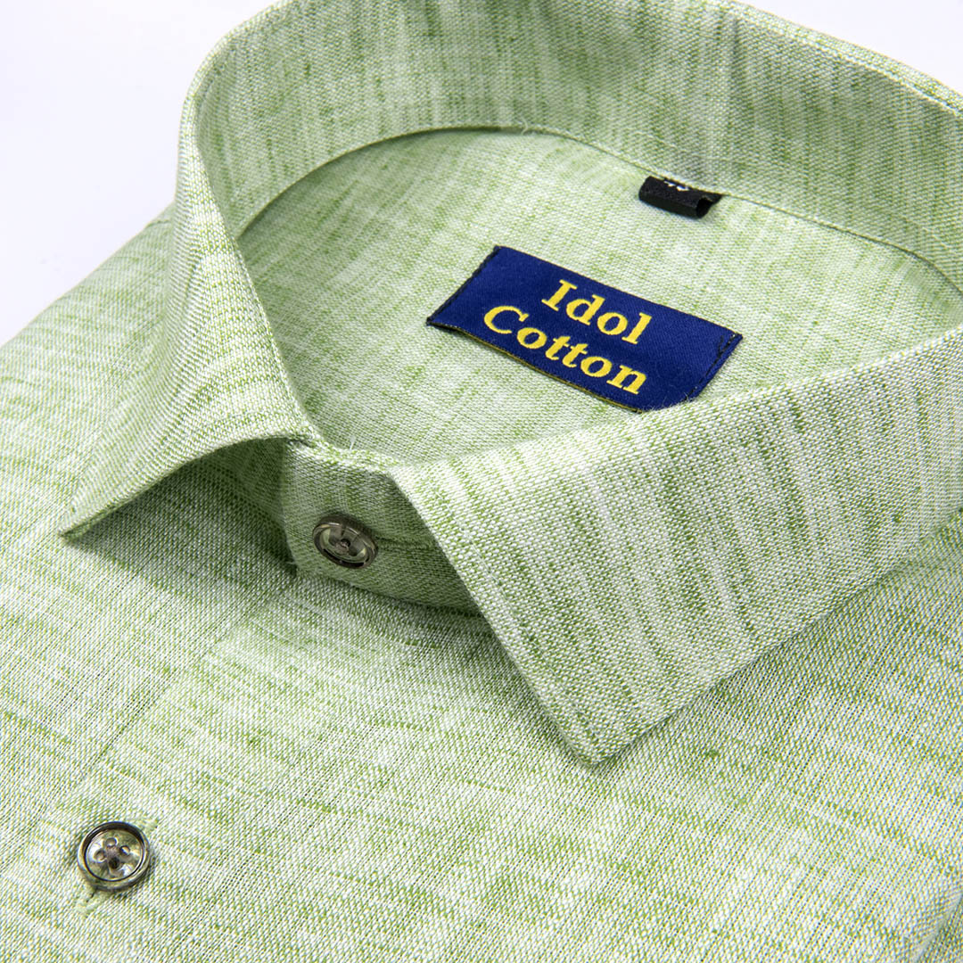 Pure Linen cotton pista green colour