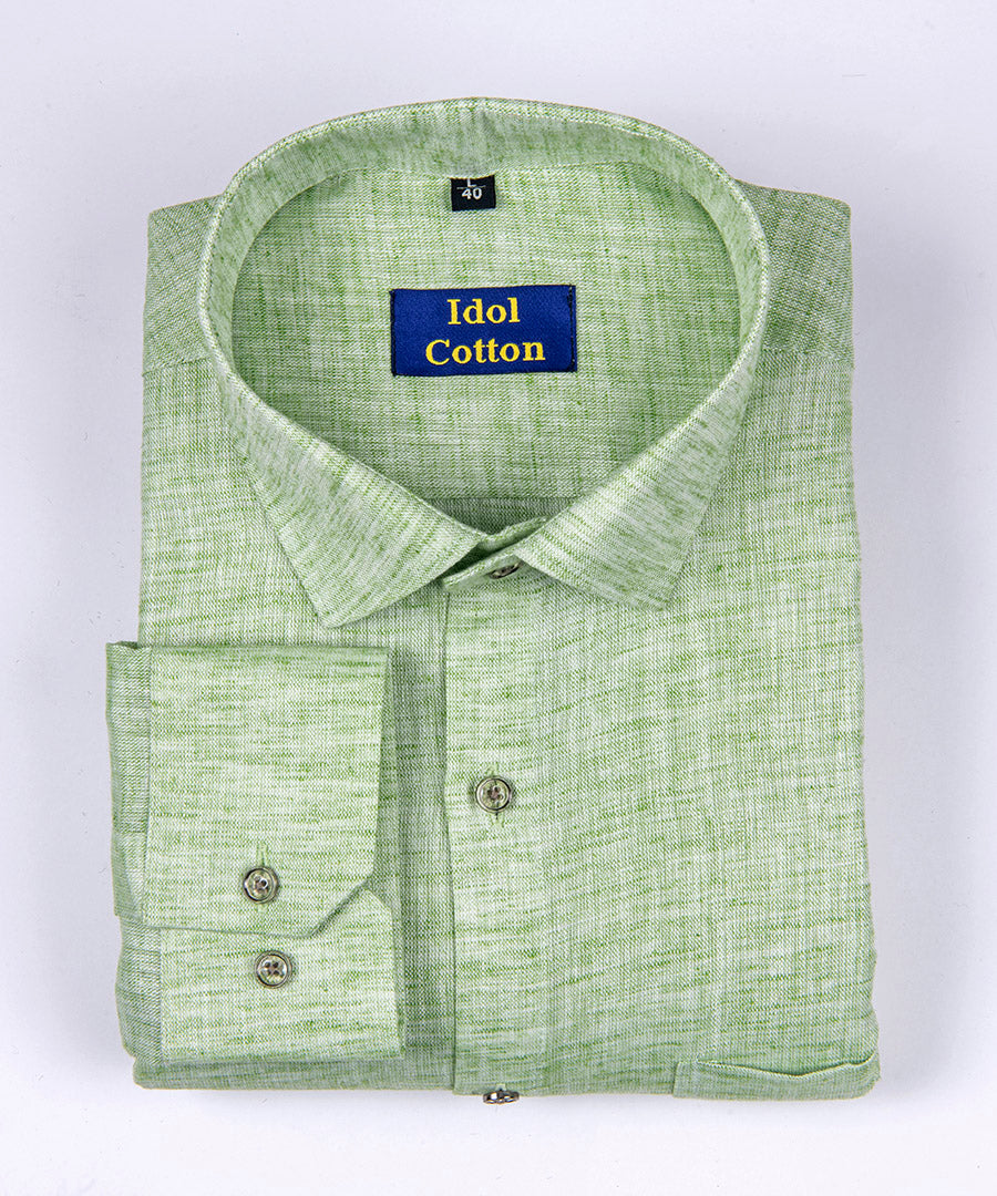 Pure Linen cotton pista green colour