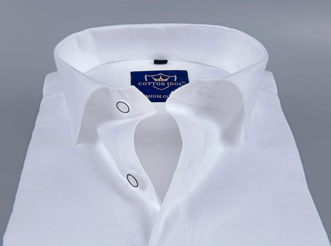 Pure White blended linen for men