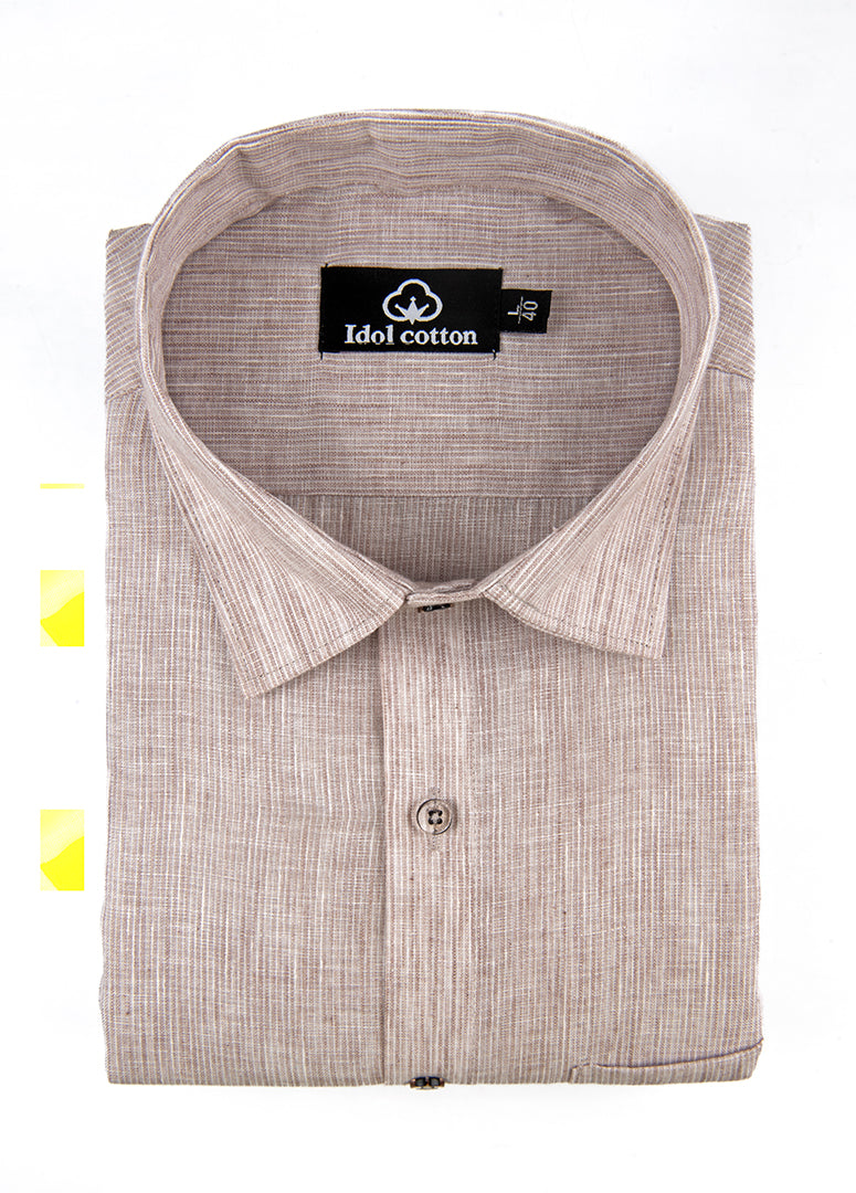 Woven Cotton Fine Striped Light Peach Color