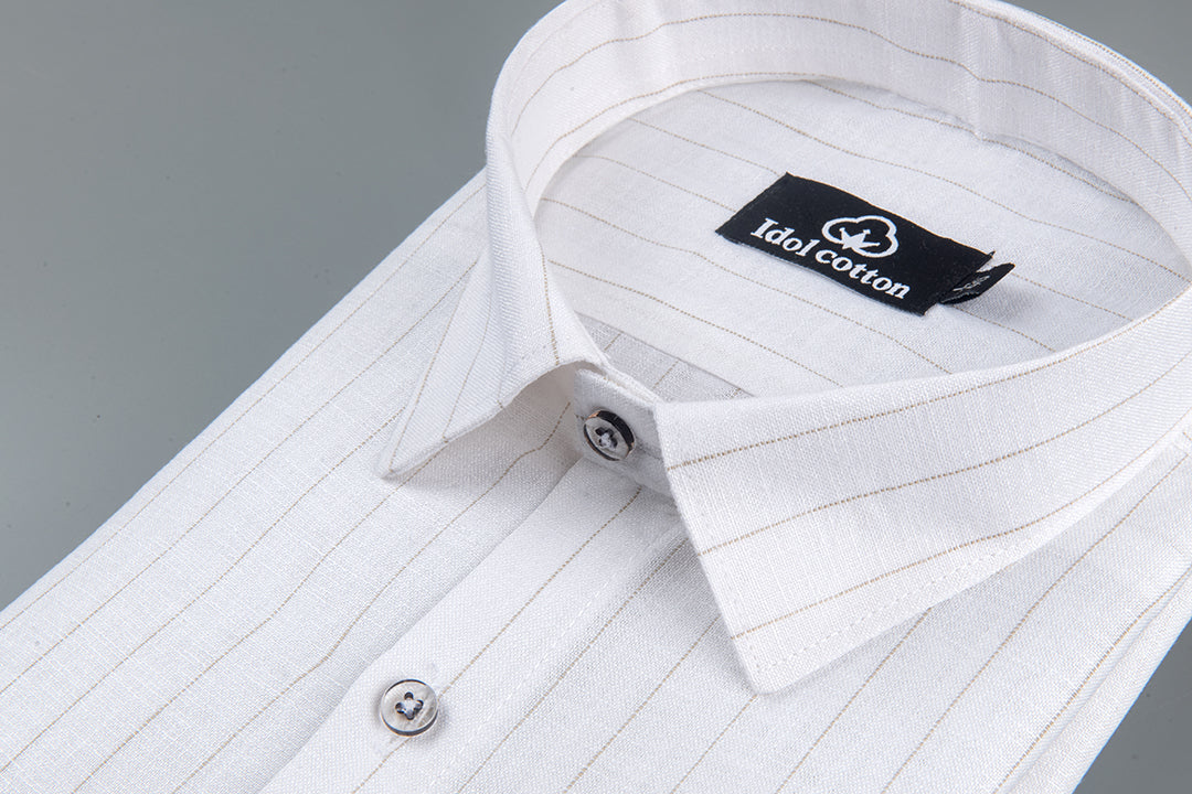 Bamboo Linen Strip White Color