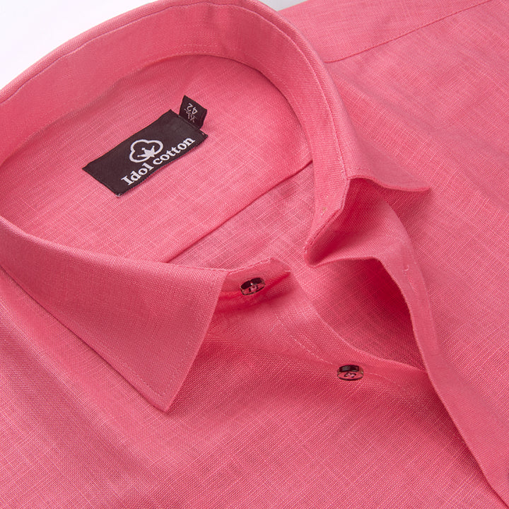 Pink Color Blended Linen For Men