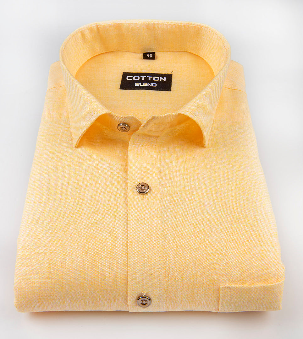 linen twill slub light lemon colour