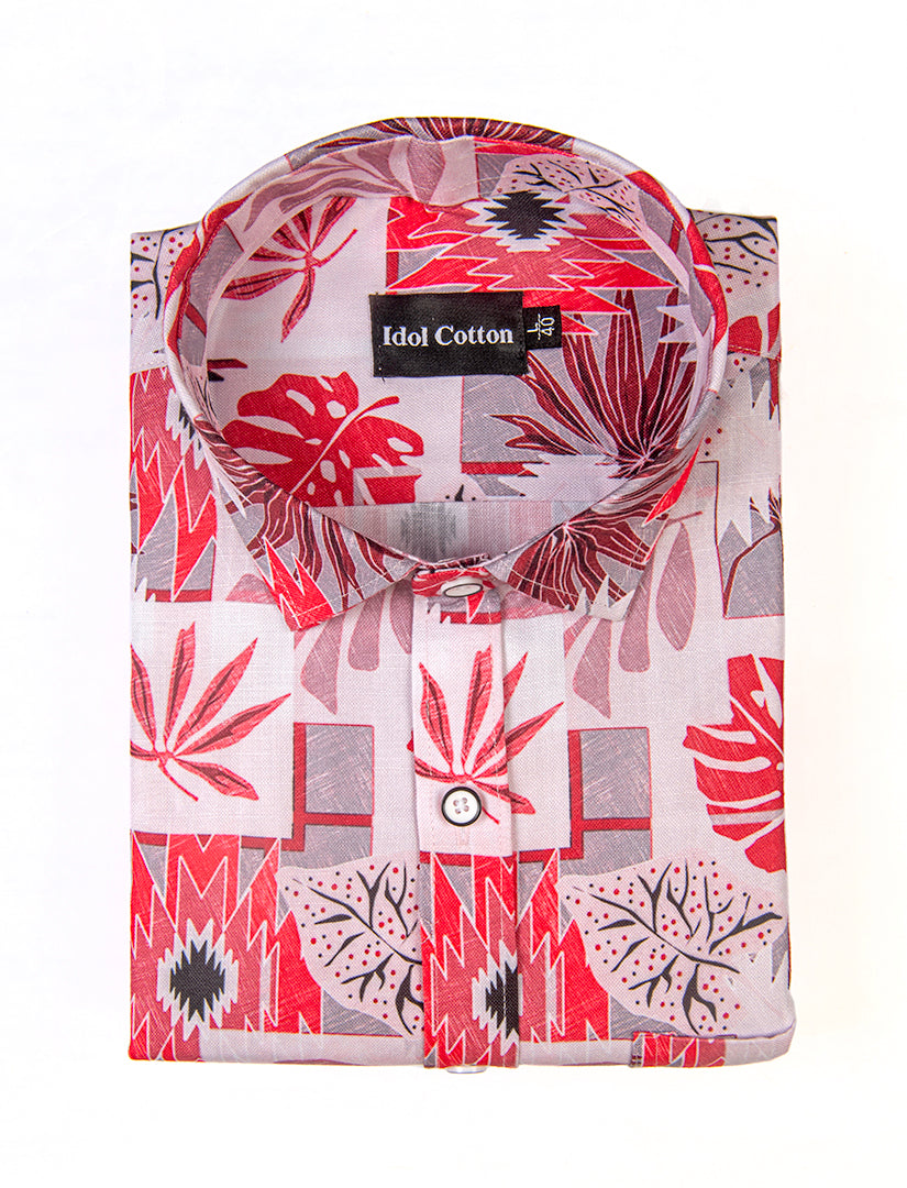 Pure Cotton Digital Print Red Mix