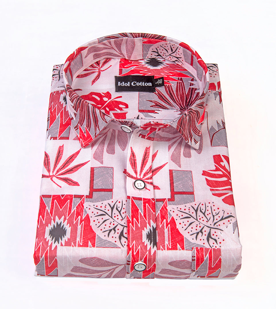Pure Cotton Digital Print Red Mix