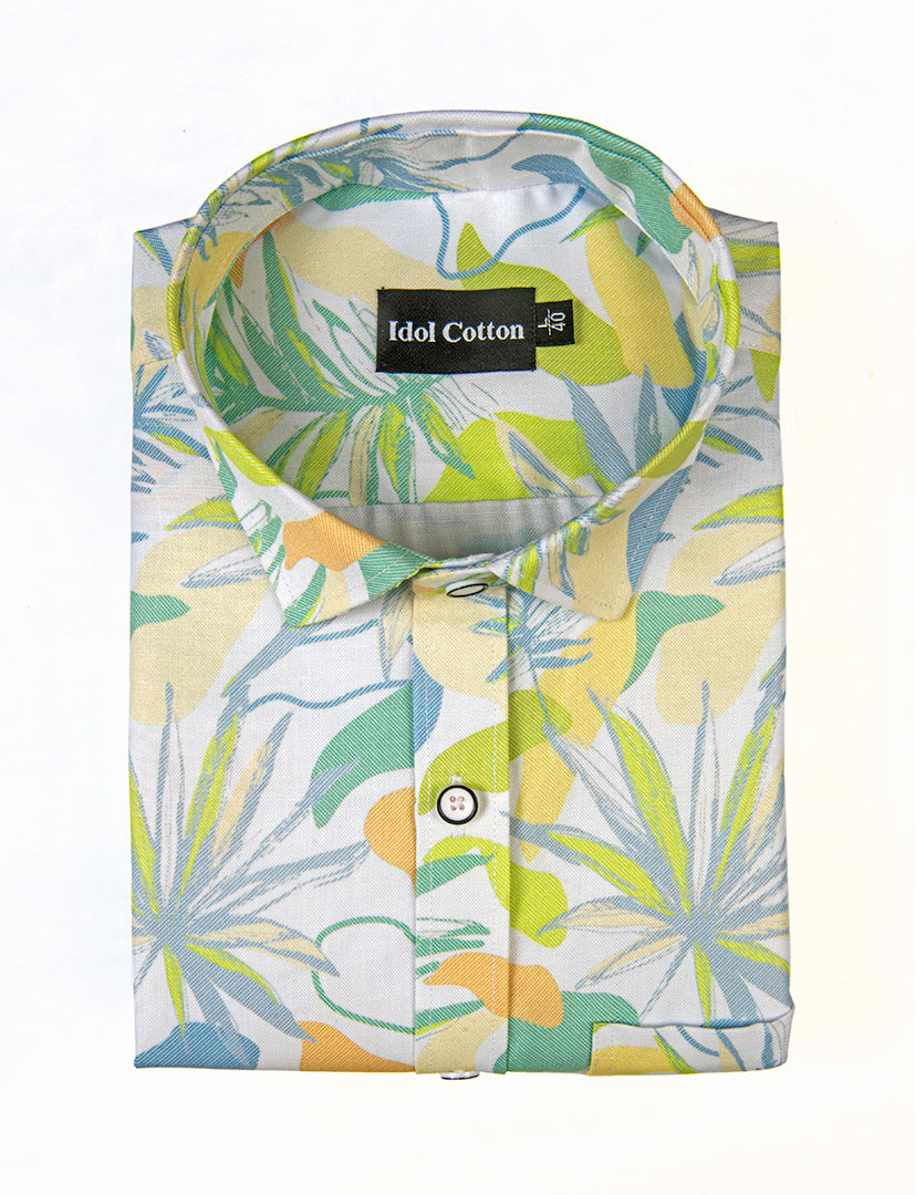 Pure Cotton Digital Print Multi Color Yellow