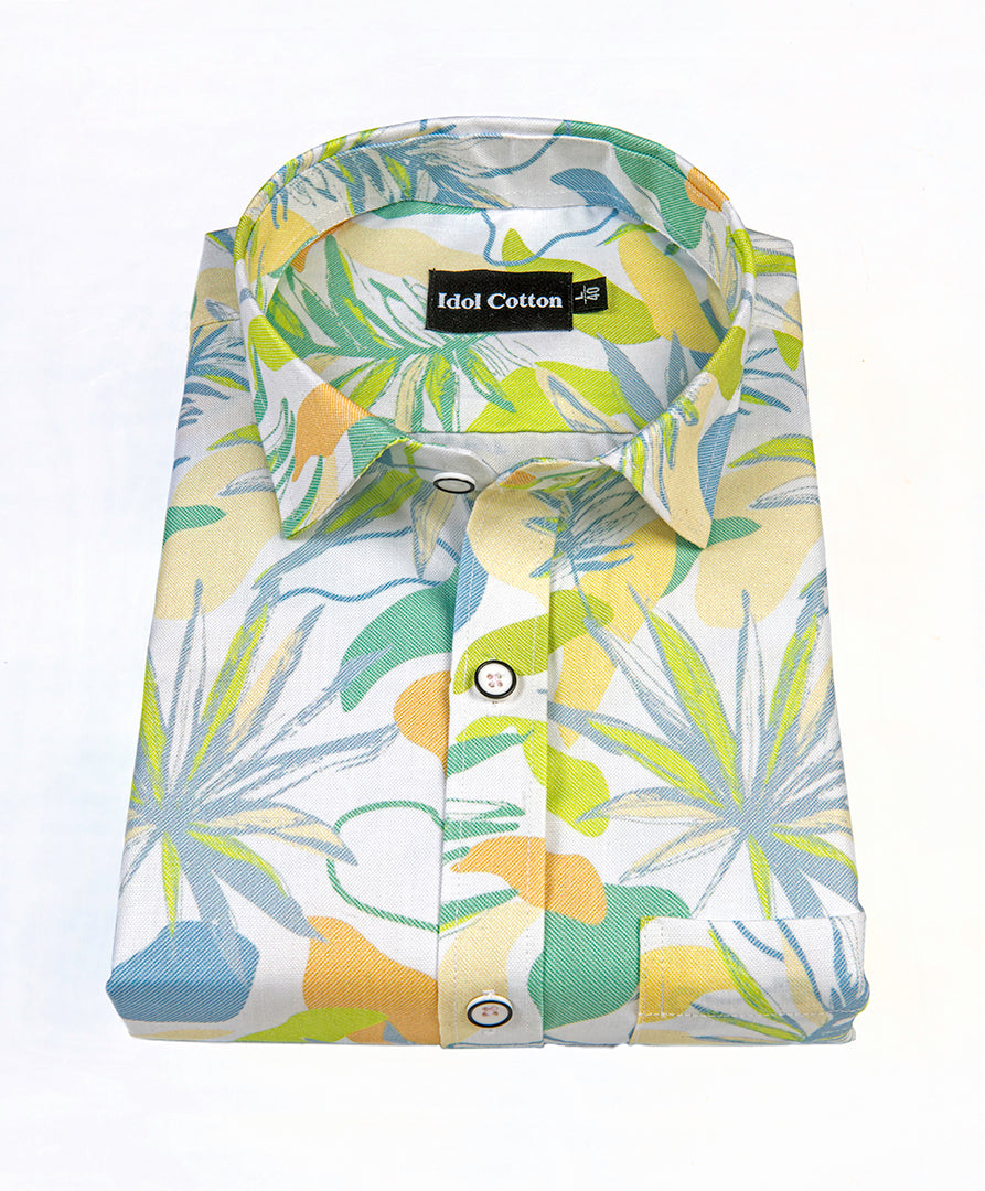 Pure Cotton Digital Print Multi Color Yellow
