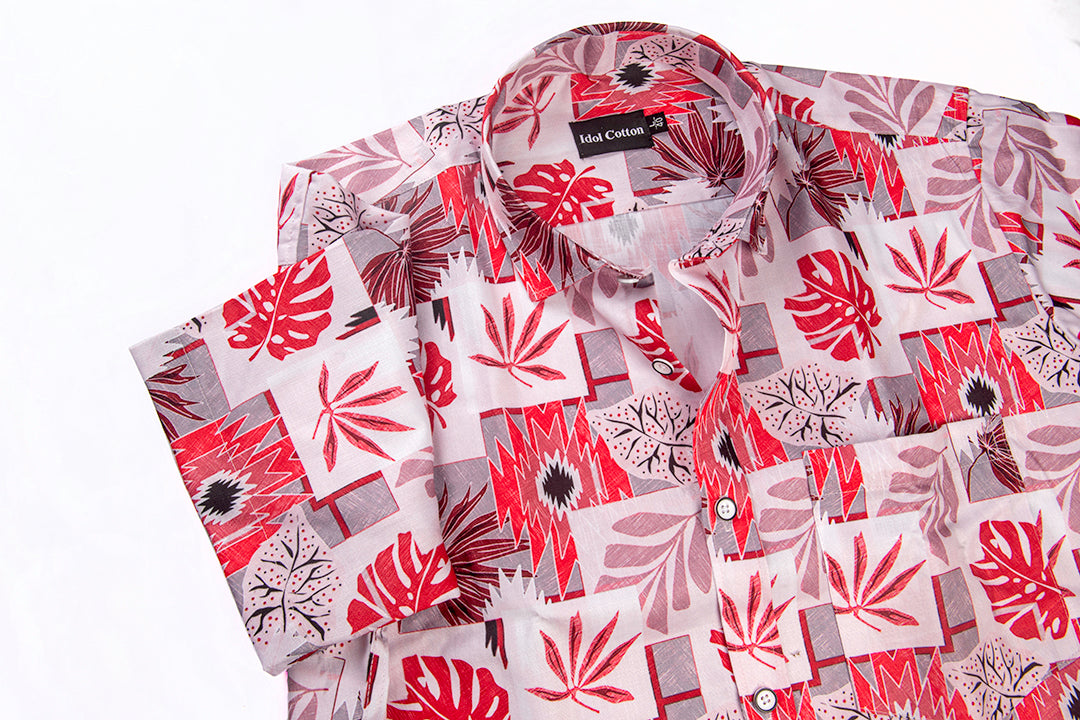 Pure Cotton Digital Print Red Mix