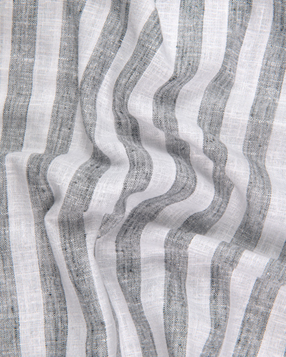 Linen White With Grey Colour Patta Print Shirt For Men