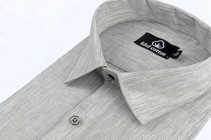 Woven Cotton Fine Striped Still Grey 