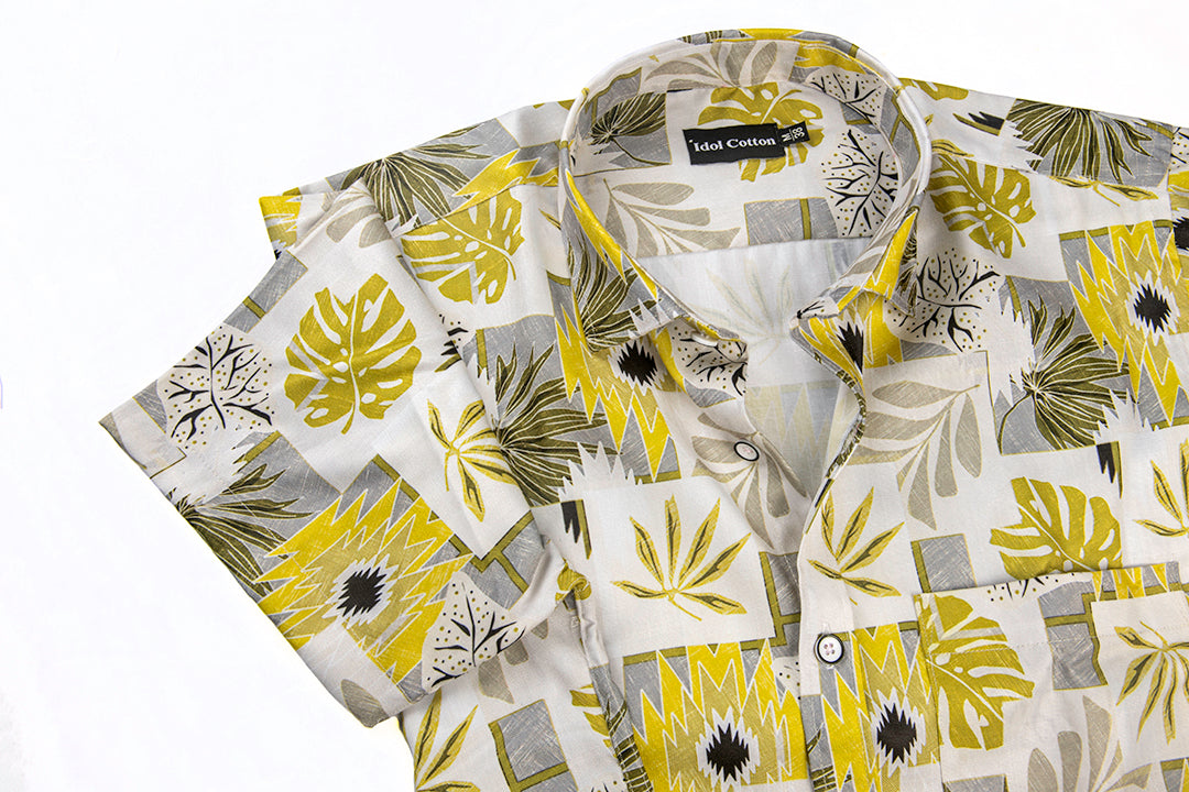 Pure Cotton Digital Print Yellow Mix