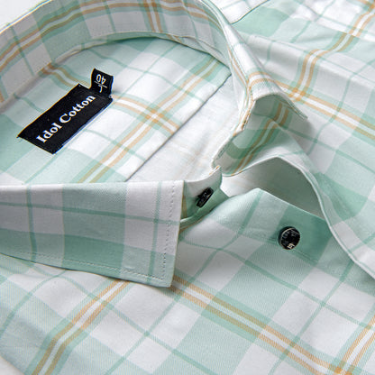 Pure  cotton Paul smith print White with Pista green  check