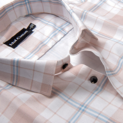 Pure cotton Paul smith print Check white with peetch colour