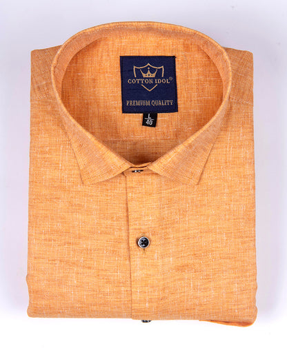 Yellow linen cotton shirt