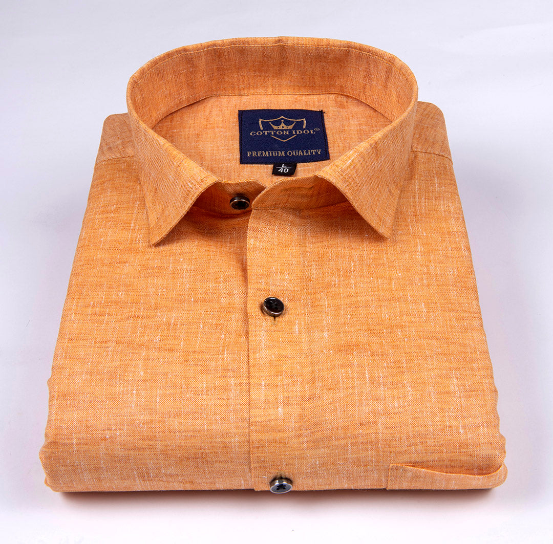 Yellow linen cotton shirt