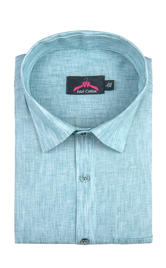 Cotton Linen Sky Blue Shirt for Men