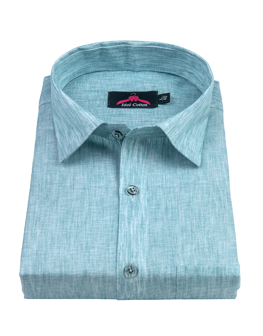 Cotton Linen Sky Blue Shirt for Men