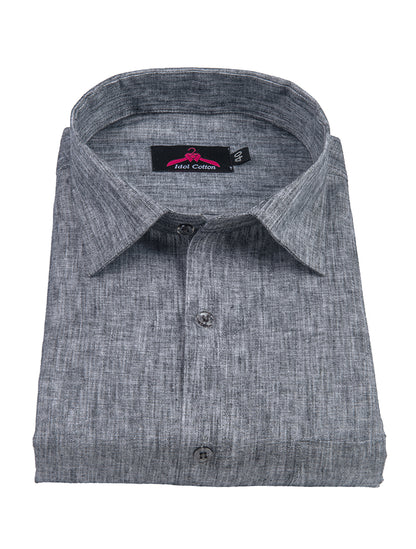 Cotton Linen Dark Gray Color Shirt for Men