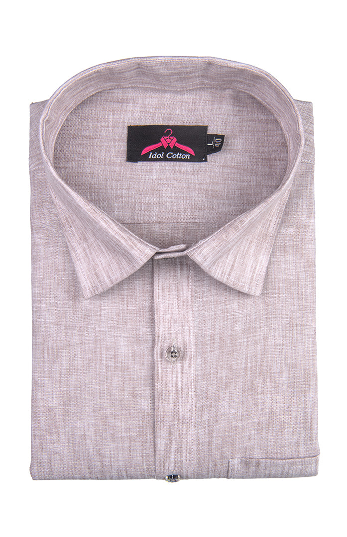 Cotton Linen Light Lavender Color Shirt for Men