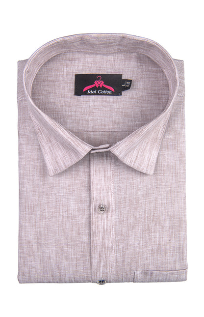 Cotton Linen Light Lavender Color Shirt for Men