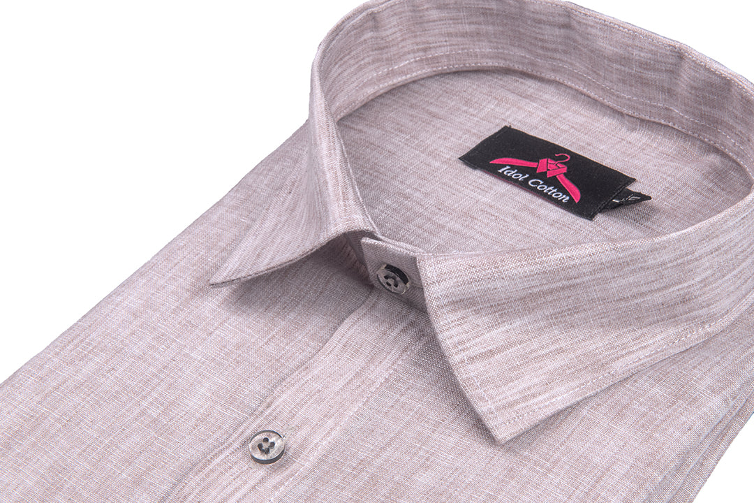 Cotton Linen Light Lavender Color Shirt for Men