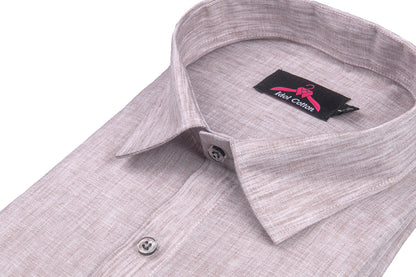 Cotton Linen Light Lavender Color Shirt for Men