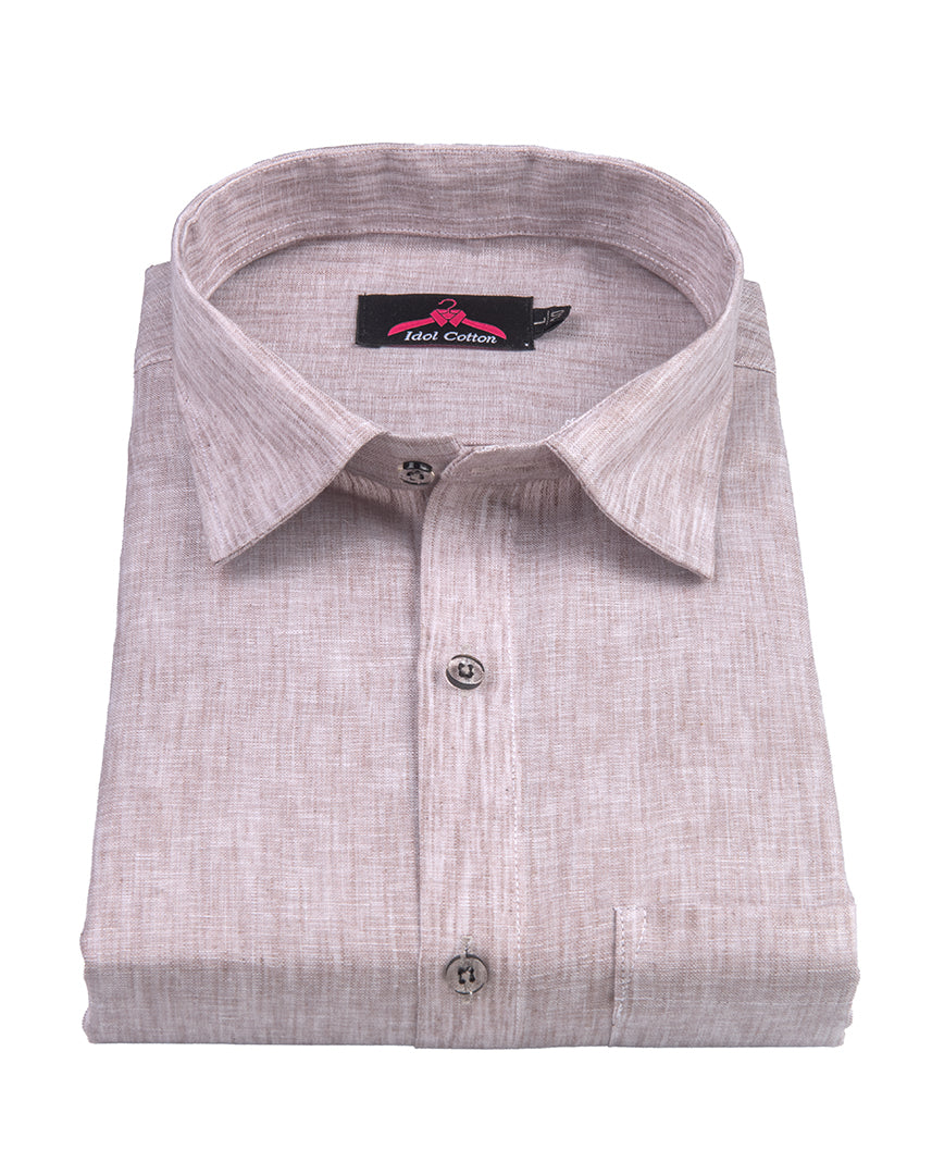Cotton Linen Light Lavender Color Shirt for Men