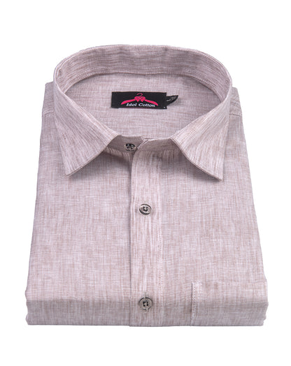 Cotton Linen Light Lavender Color Shirt for Men