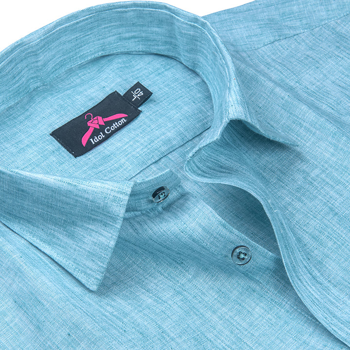 Cotton Linen Sky Blue Shirt for Men