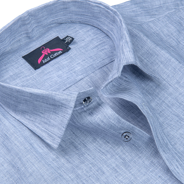 Cotton Linen Sky Blue Shirt for Men
