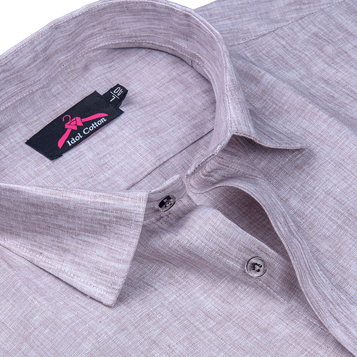 Cotton Linen Light Lavender Color Shirt for Men