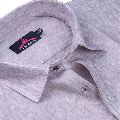 Cotton Linen Light Lavender Color Shirt for Men