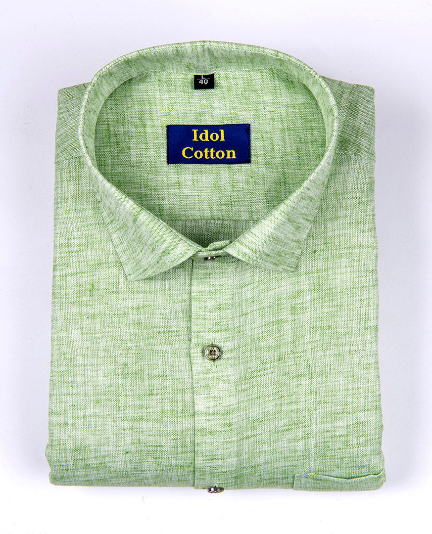 Pure Linen cotton pista green colour  