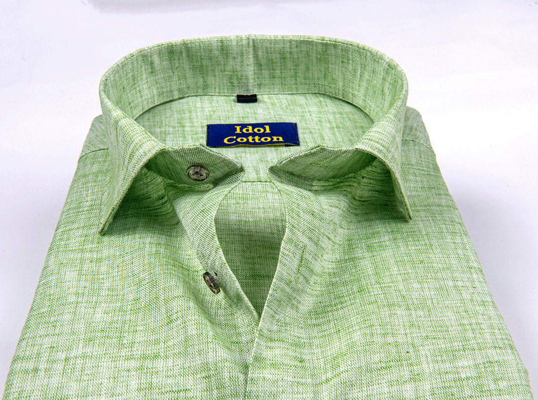 Pure Linen cotton pista green colour  