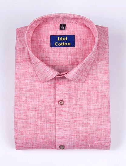 Pure Linen cotton gajri pink colour