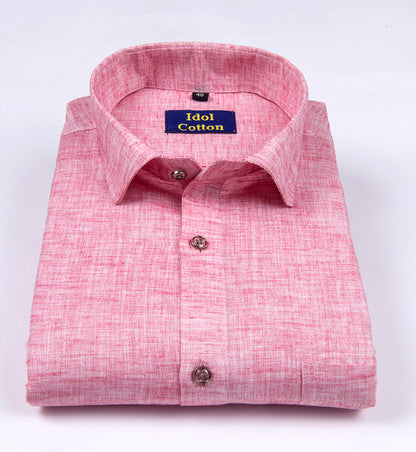 Pure Linen cotton gajri pink colour