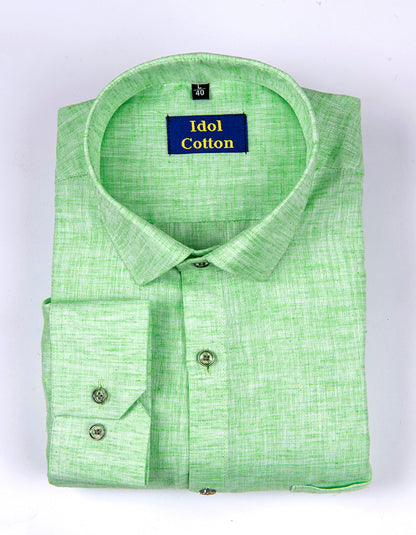 Pure Linen cotton parrot green colour