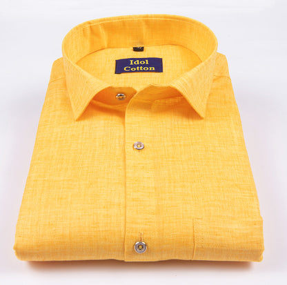 Loyal linen cotton yellow mango colour