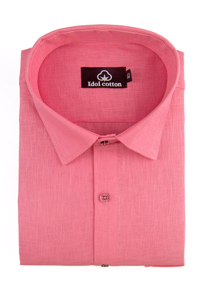 Pink Color Blended Linen For Men