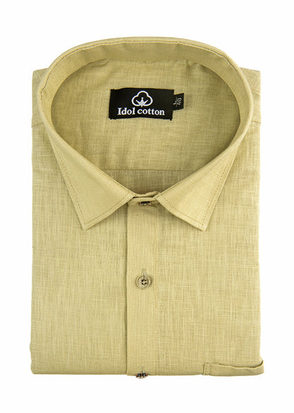 Pistel Green Colour Blended Linen For Men