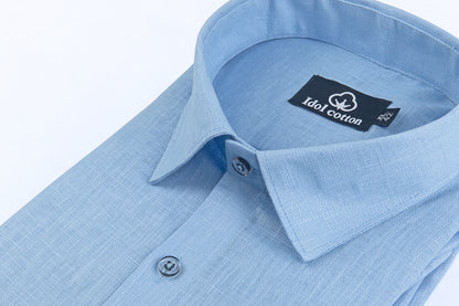 Sky Blue Colour Blended Linen For Men