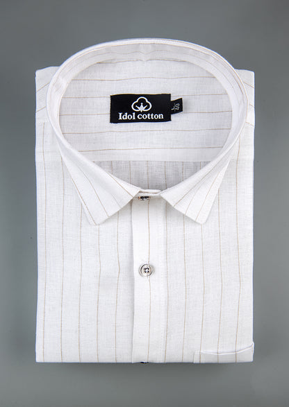 Bamboo Linen Strip White Color