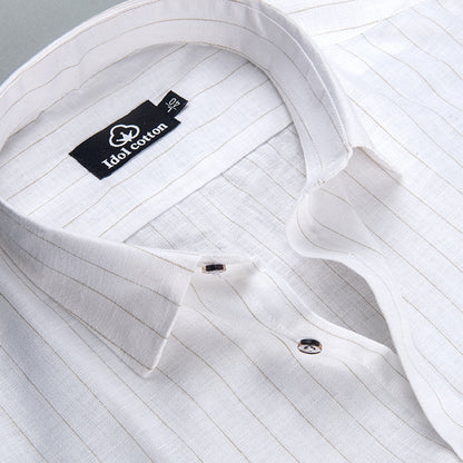 Bamboo Linen Strip White Color