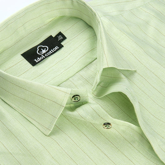 Bamboo Linen Strip Pistel Green