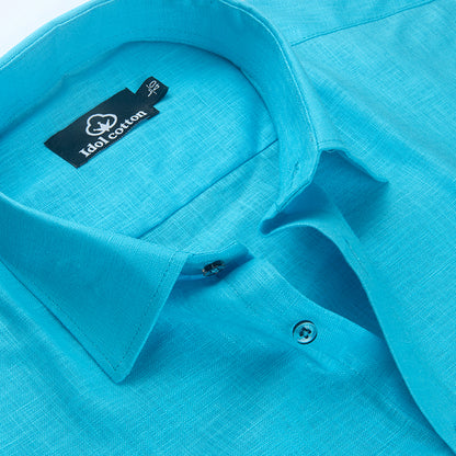 Sky Colour Blended Linen For Men