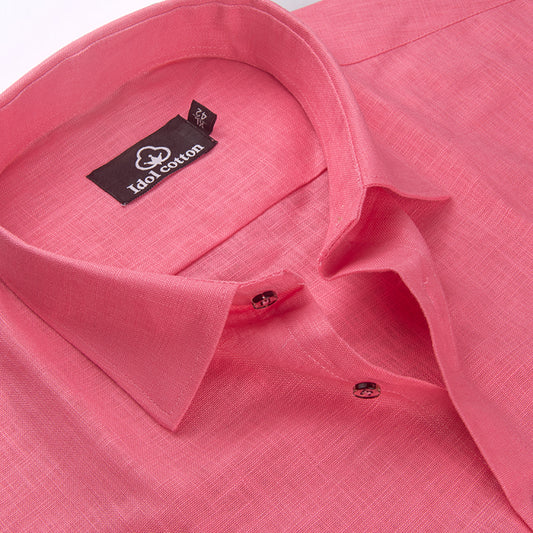 Pink Color Blended Linen For Men