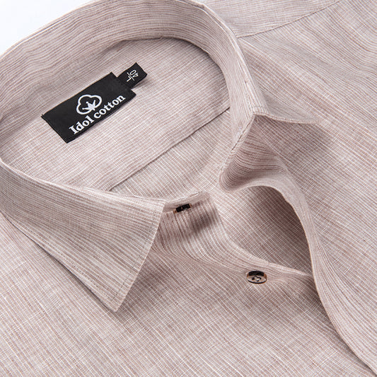 Woven Cotton Fine Striped Light Peach Color