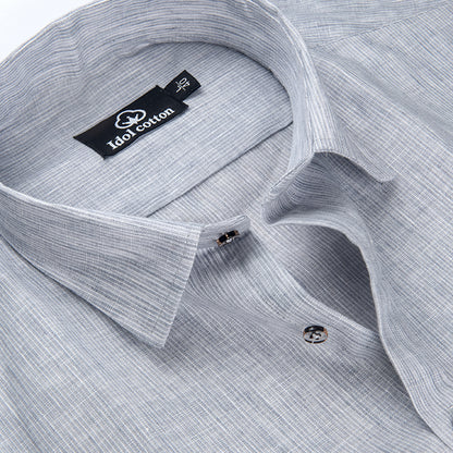 Woven Cotton Fine Striped Gray Colour